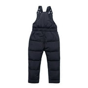 Rovga Toddler Boys Clothes 2-3 Years Toddler Kids Baby Snow Pants Baby Winter Solid Color Snowsuit Girl Ski Overalls Classic Daily Wear Black